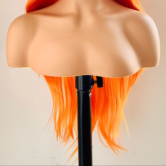Long Orange Versatile 13x2.5 Lace Front Synthetic Wig for Cosplay or Everyday - Picture 10 of 14